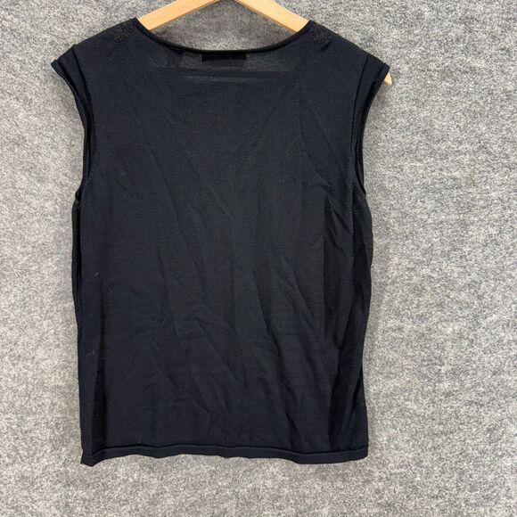 Valerie Top Women L Large Black Sleeveless Wide Strap Rayon V-Neck Stretch - Picture 2 of 6